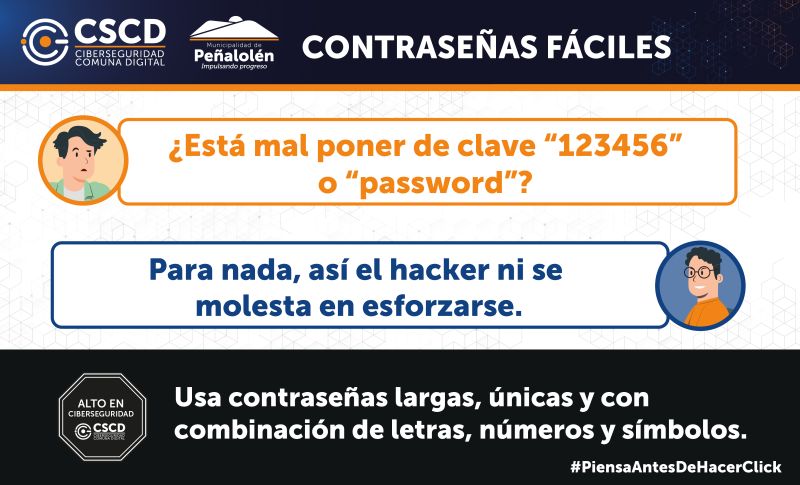CSCD impulsa campaña de conciencia cibernética: "Contraseñas fáciles hacen feliz al hacker"
